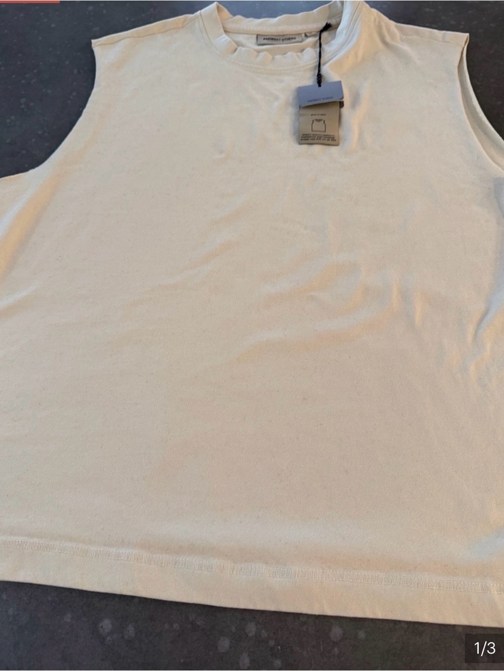 Men's Sleeveless Tank Top - Cream - Unbranded